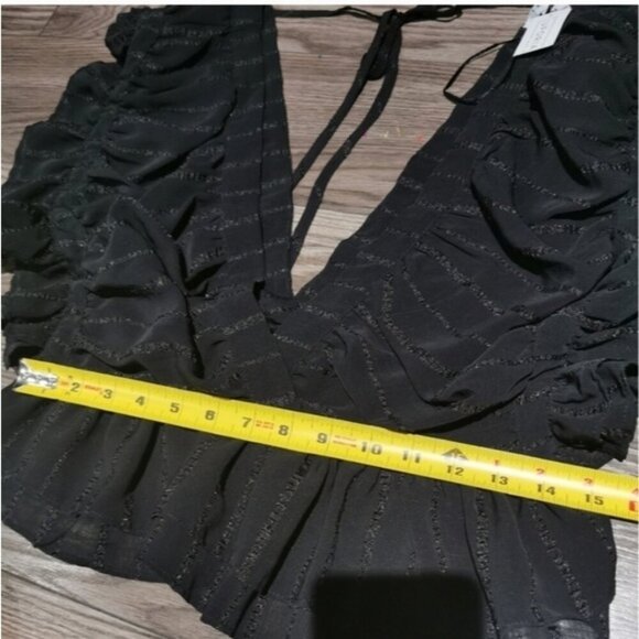 Uforia Muse Black Lace Trim V-Neck Blouse Women's Size Medium M - Picture 11 of 15